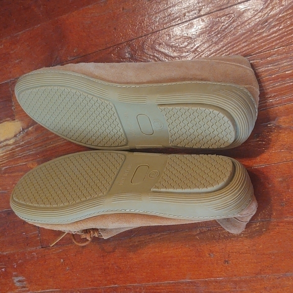 Green Flannel Lined Tan Moccasins Sz 12 - Picture 5 of 6